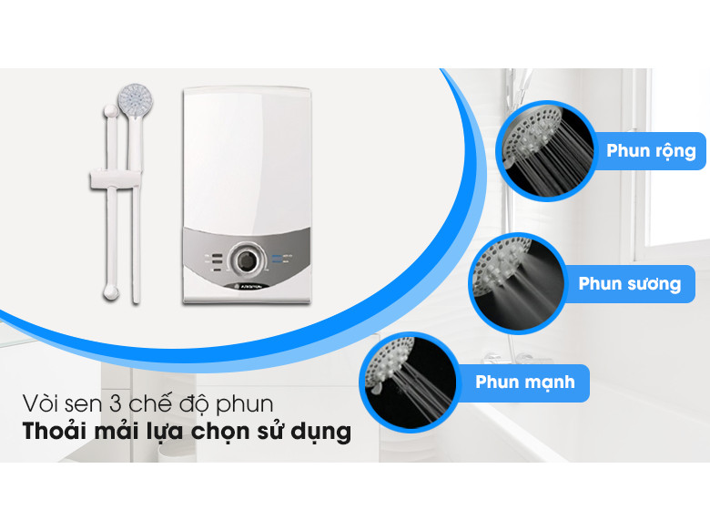 Máy nước nóng trực tiếp có bơm Ariston AURES SM45PE SBS VN 4500W Mới 2020 - Hàng chính hãng (chỉ giao HCM)