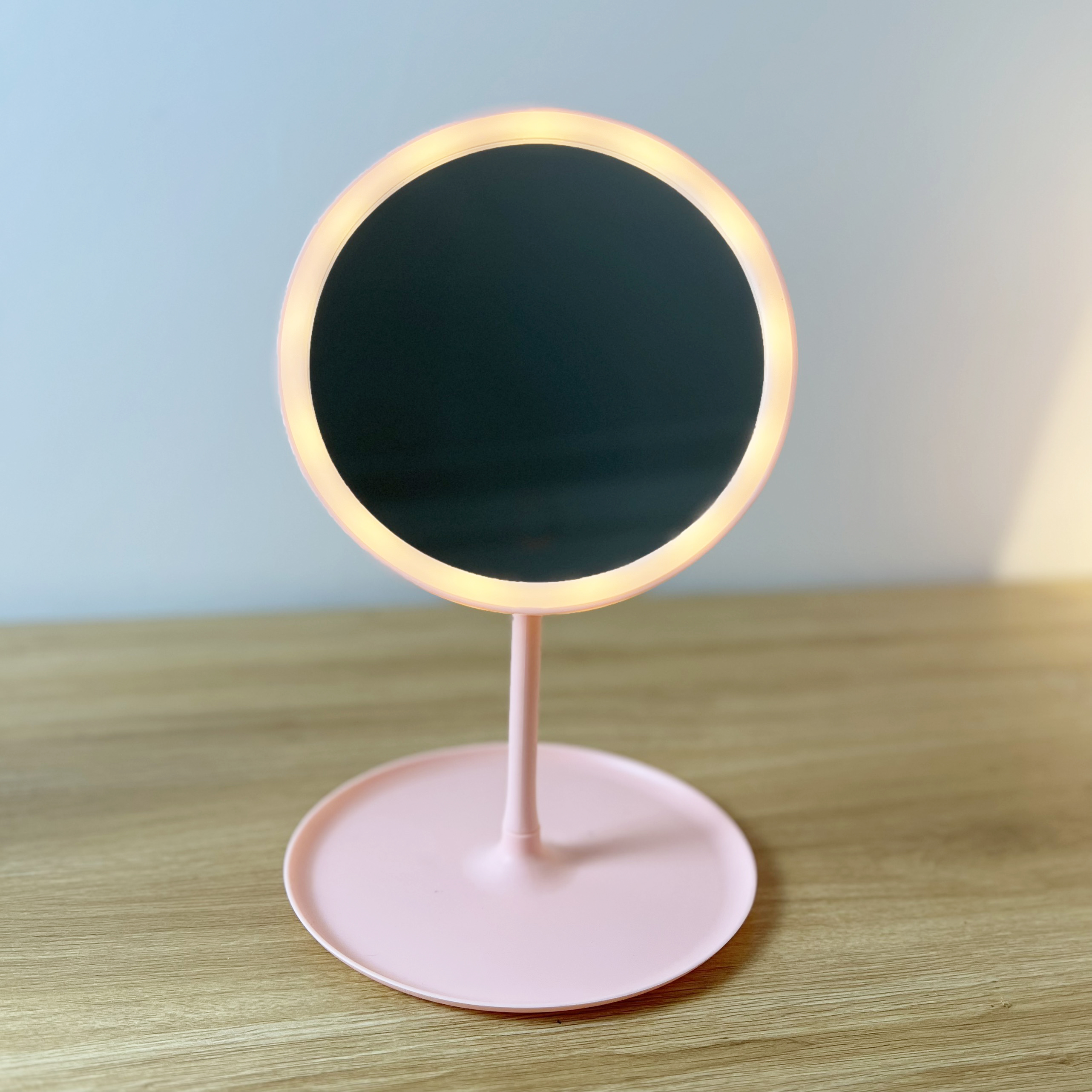 Gương Để Bàn Trang Điểm Mini Có Đèn, Led 3 Màu Ánh Sáng DLQ INTERIORS