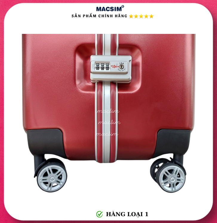 Vali cao cấp Macsim Aksen hàng loại 1 MSAK8236 màu đỏ cỡ 28 inch