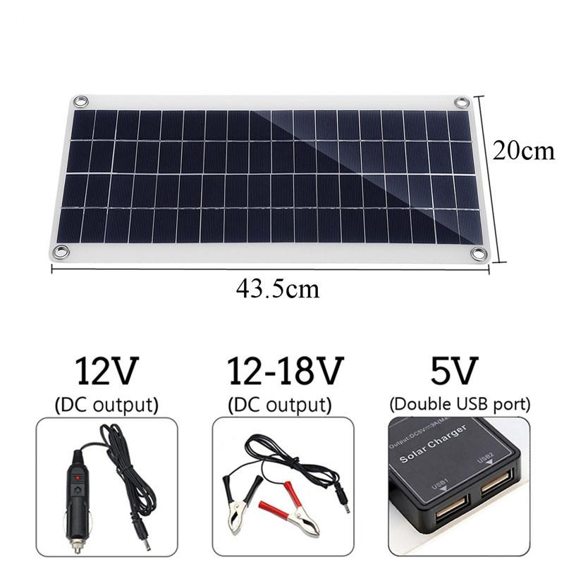 Bộ pin năng lượng mặt trời 300W Sạc USB 12V Bảng pin mặt trời di động cho điện thoại RV Car MP3 PAD Sạc khẩn cấp Pin ngoài trời Màu sắc: Chỉ bảng điều khiển năng lượng mặt trời