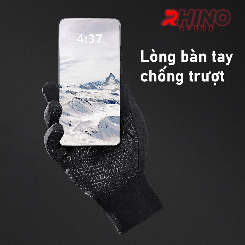 Găng tay giữ ấm mùa đông Rhino G105 Bao tay thể thao cảm ứng điện thoại , găng tay đi xe máy, xe đạp lót nỉ cho nam nữ - Hàng chính hãng