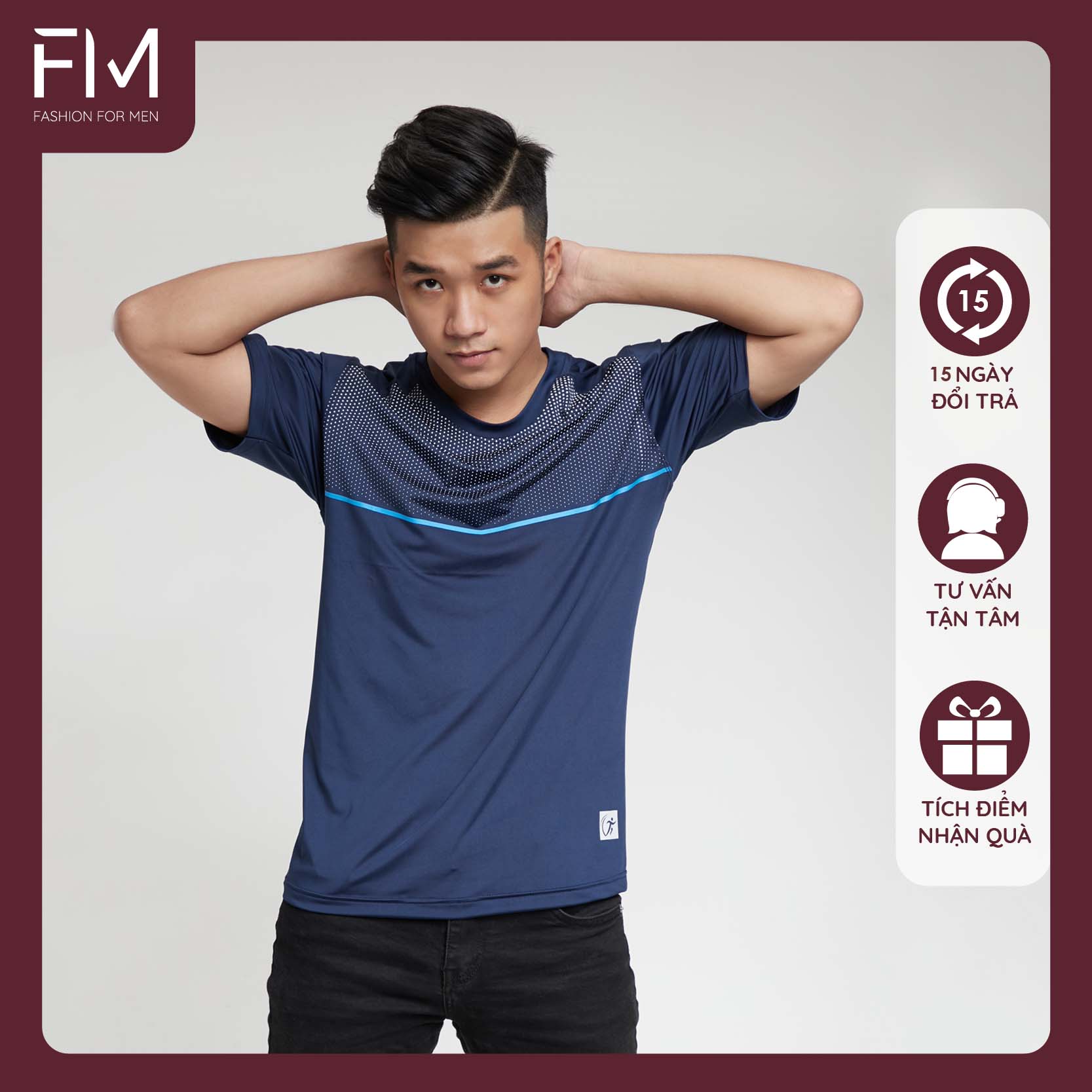 Áo thun nam cổ tròn tay ngắn, chất thun lạnh mềm mại, co giãn thoải mái – FORMEN SHOP – FMPS098