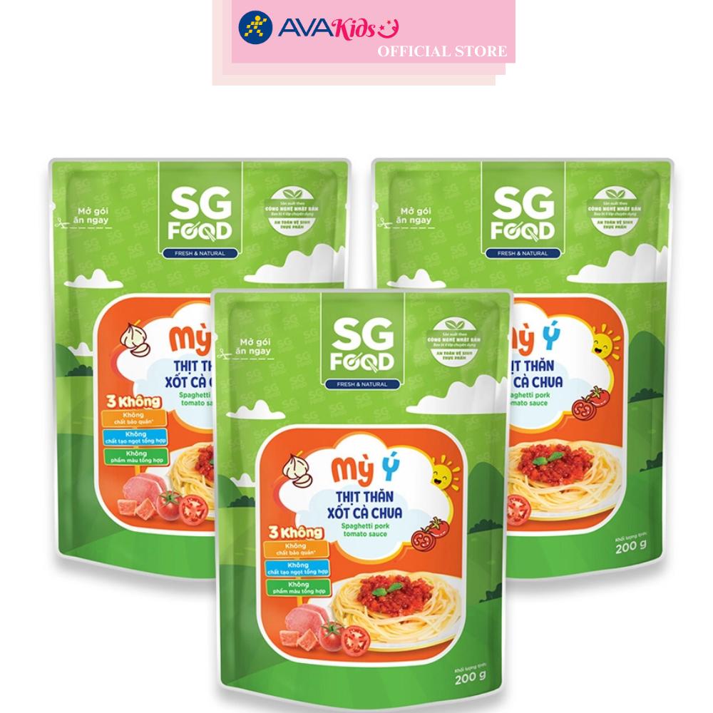 Combo 3 gói mì ý ăn dặm thịt thăn xốt cà chua SG Food 200g (từ 1 tuổi)