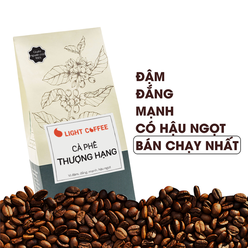 Cà phê hạt rang Thượng hạng Light coffee vị đậm, đắng mạnh, hậu ngọt - 500g