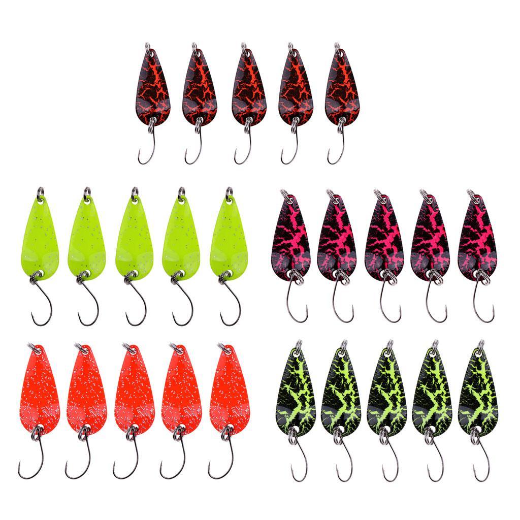 5Pcs Fishing Lures Set Copper Spoon Sequins Metal Lures Hard Baits Crankbait with Single Hook