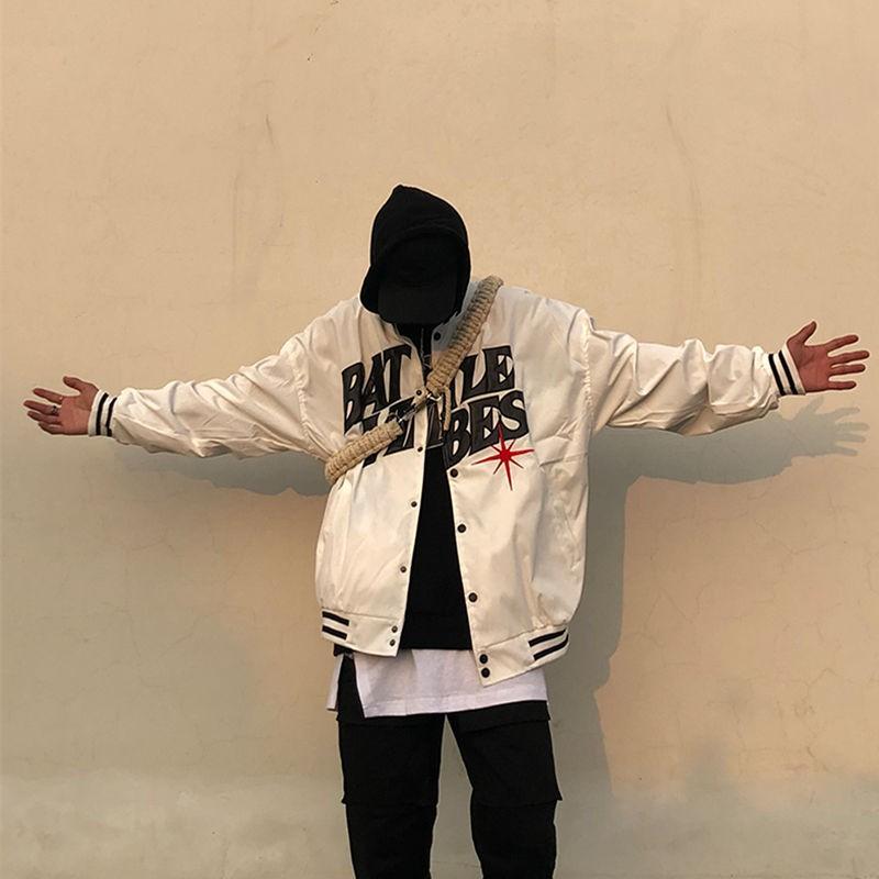 Áo Khoác Nam Nữ Bomber Varsity Jacket Bóng Chày Chữ Phối Da Thêu QCCC Loại 1 E'mer 02