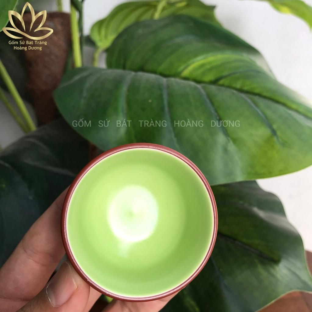 Bộ ấm chén đất nung Bát Tràng khắc hoa Phù dung đỏ 280ml