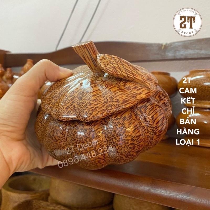 Hũ đựng mứt , bánh, kẹo, hạt làm bằng gỗ dừa nguyên khối, loại 1 hàng xuất khẩu