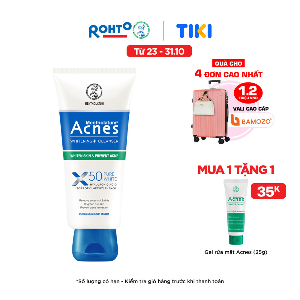 Sữa Rửa Mặt Dưỡng Trắng Và Ngăn Ngừa Mụn Acnes Whitening+ Cleanser