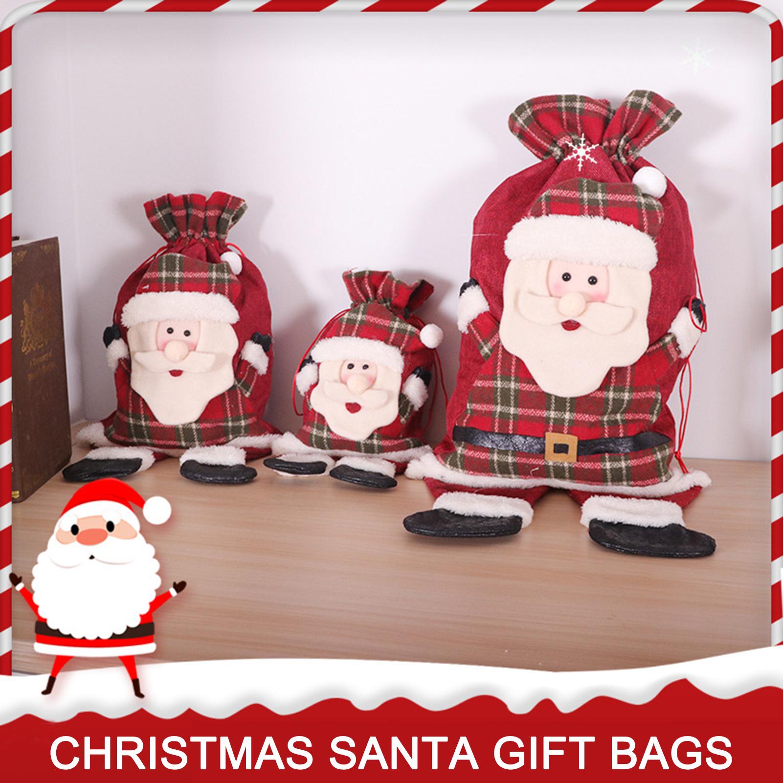 Túi Giáng sinh đựng kẹo có dây rút, túi trang trí giáng sinh