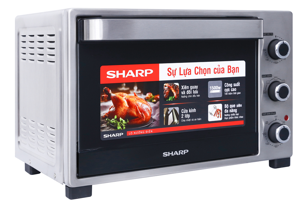 Lò nướng Sharp EO-A323RCSV-ST 32 lít , công suất 1500W - Nướng xiên quay - Hàng chính hãng