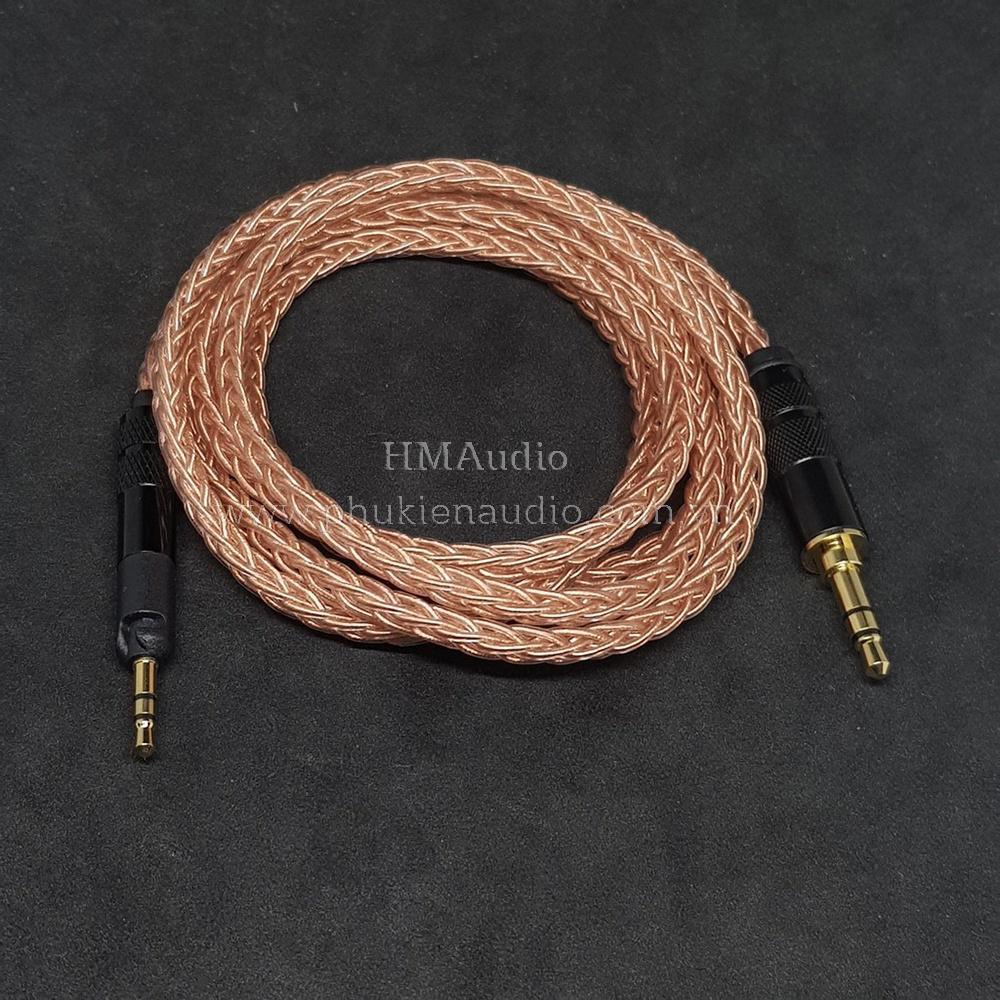 Dây tai nghe đồng OFC 1.0mm tết 8 - Connector Sens HD598 ATH M50X