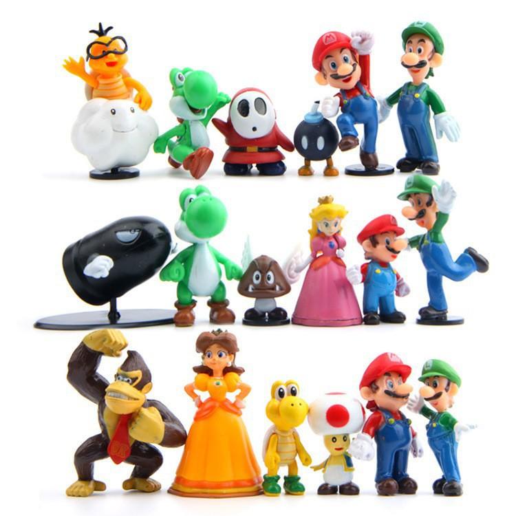 Đồ Chơi Mô Hình 18 Nhân Vật Trong Game Super Mario Bros