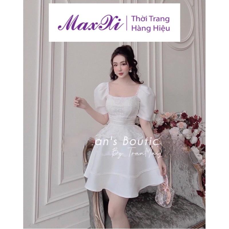 Váy Xoè Phối Ren Đầm Nữ Dự Tiệc