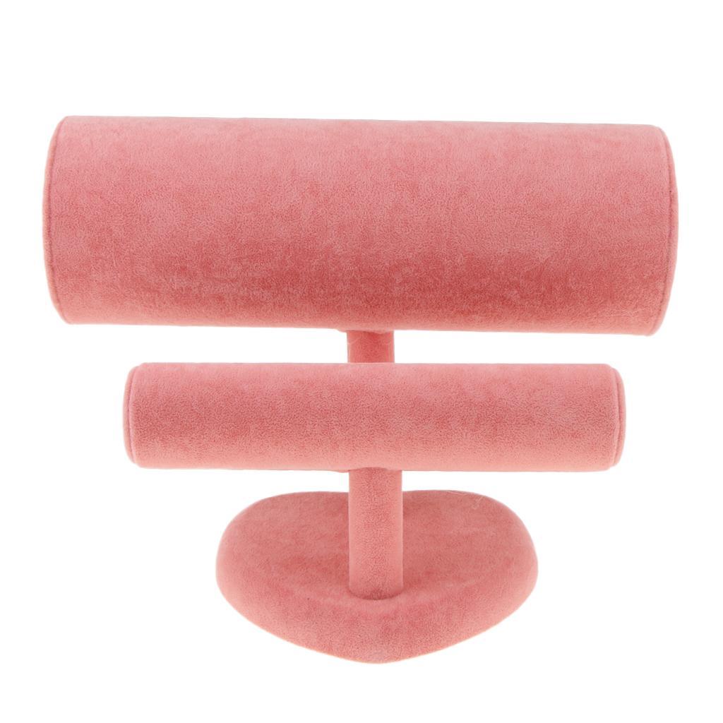 Velvet  Headband Holder Retail Shop Jewelry Display Stand Rack Pink