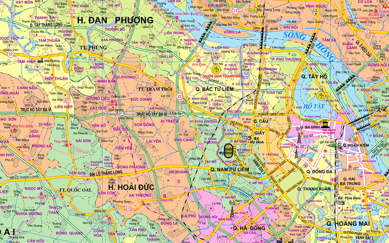 Bản đồ hành chính Thành phố Hà Nội - Khổ A0 - Tờ rời