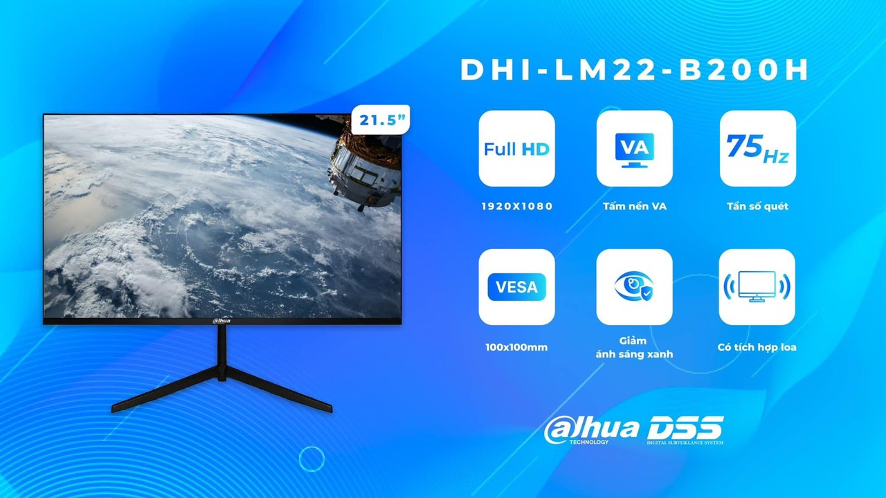 Màn hình vi tính Dahua LM22 B200H 22inch (21,45&quot; FHD 75Hz , HDMI + VGA) - Hàng chính hãng DSS phân phối