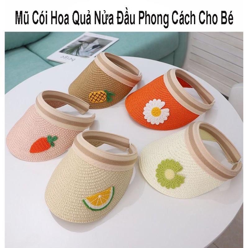 Mũ Cói Nửa Đầu Cho Bé Siêu Dễ Thương