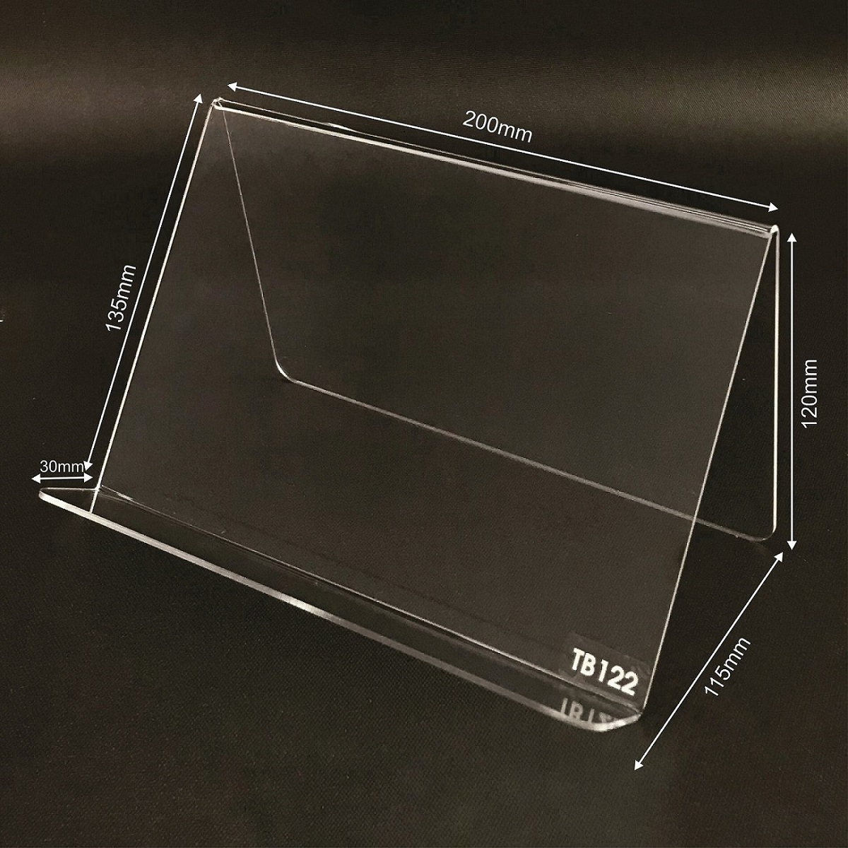 Kệ trưng bày mica chữ V Enter TB122 200x115x135mm mica dày 2mm