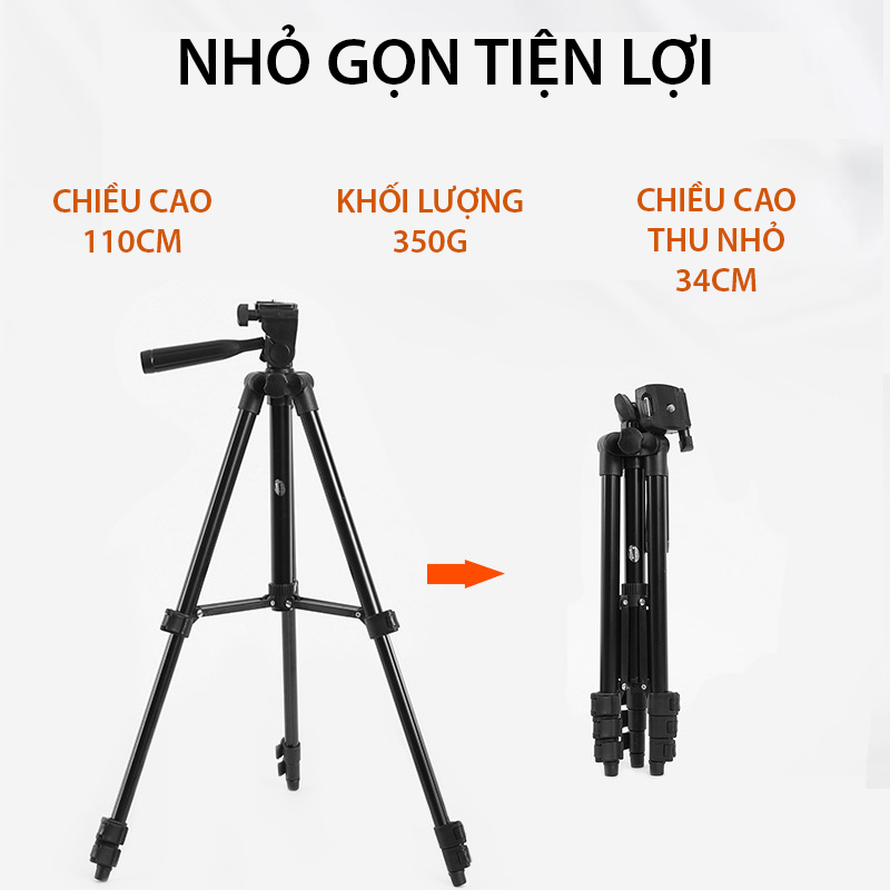 Gậy 3 chân chụp hình máy ảnh, điện thoại Tripod Floveme - 3120 - Góc quay xoay được 360 độ - Quay livestream, chụp hình  . - Hàng chính hãng