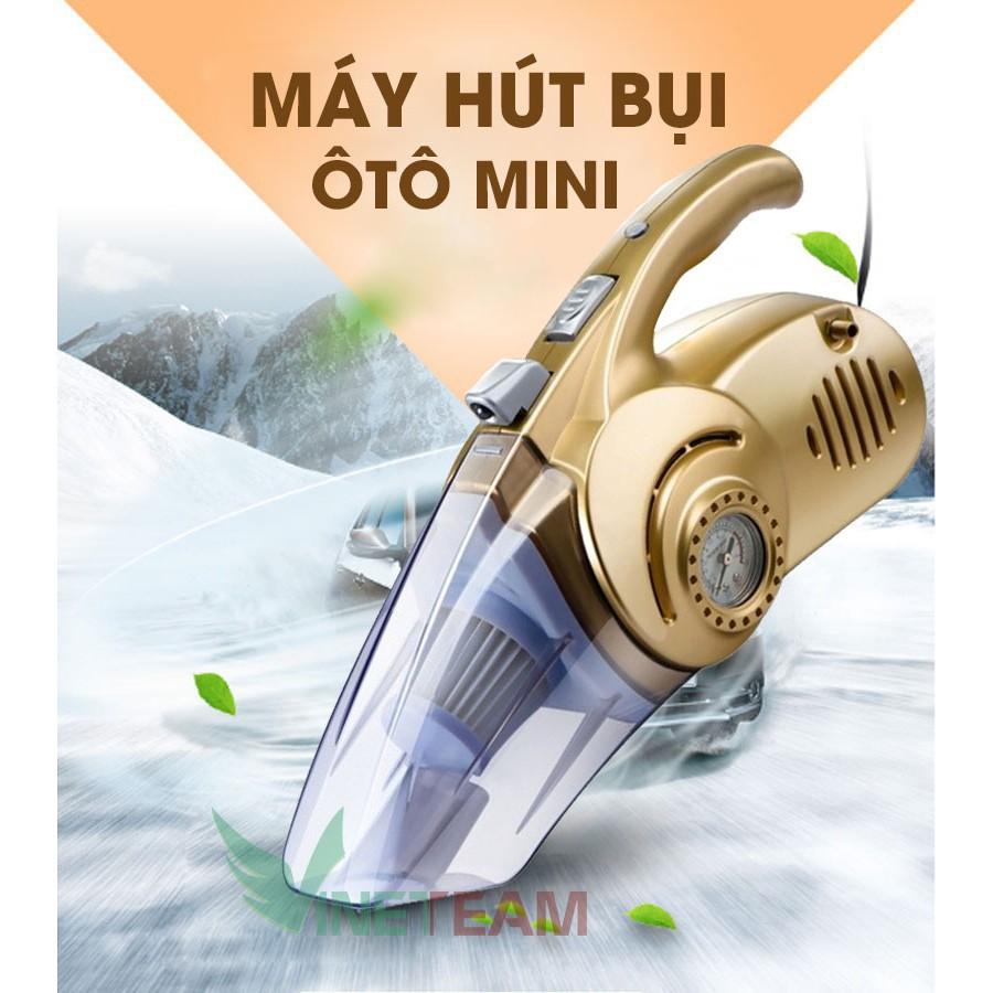 Máy Hút Bụi Ô Tô Cầm Tay, Máy Bơm Lốp Xe Kiêm Hút Bụi 4 Trong 1 Cho Ô Tô