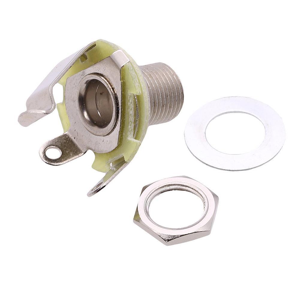 10pcs Chrome 1/4" 6.35mm Electric Guitar Bass Mono Jack Socket Guitar Parts