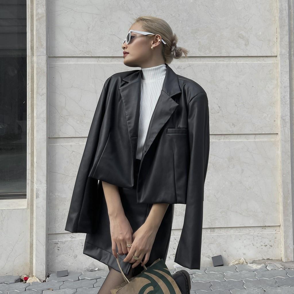 TATICHU - Áo blazer da đen - Leather blazer