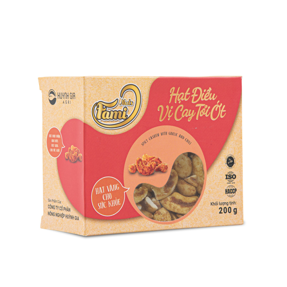 Hạt Điều Tỏi Ớt Hộp Giấy 200g - FAMINUTS