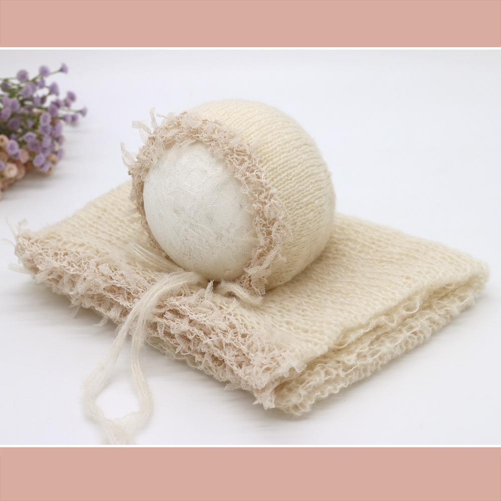Sơ Sinh Đạo Cụ Chụp Ảnh Chăn Mohair Bọc Đầm Chụp Ảnh Mũ Lưng Bé Chụp Ảnh Phụ Kiện