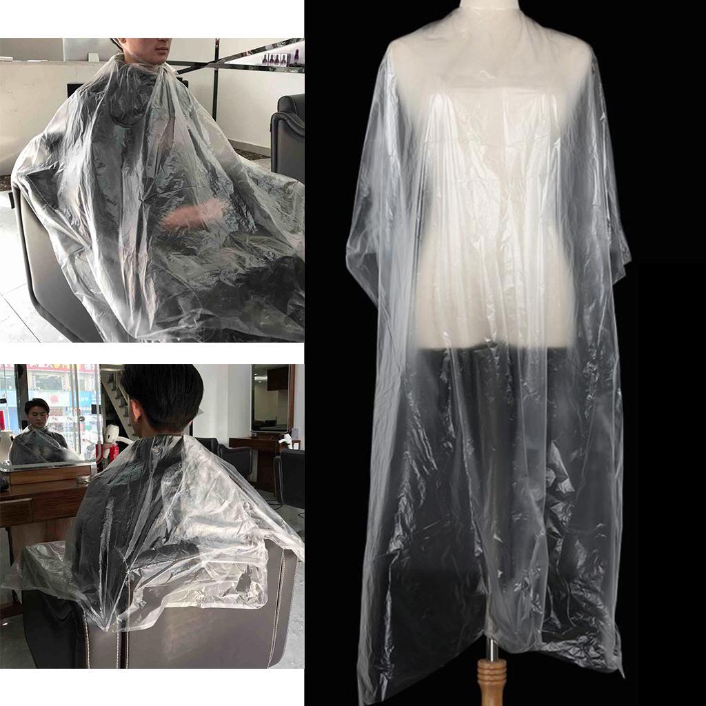 200pcs Disposable Hair Cutting Cape Salon Gown Barber Shop Capes Transparent
