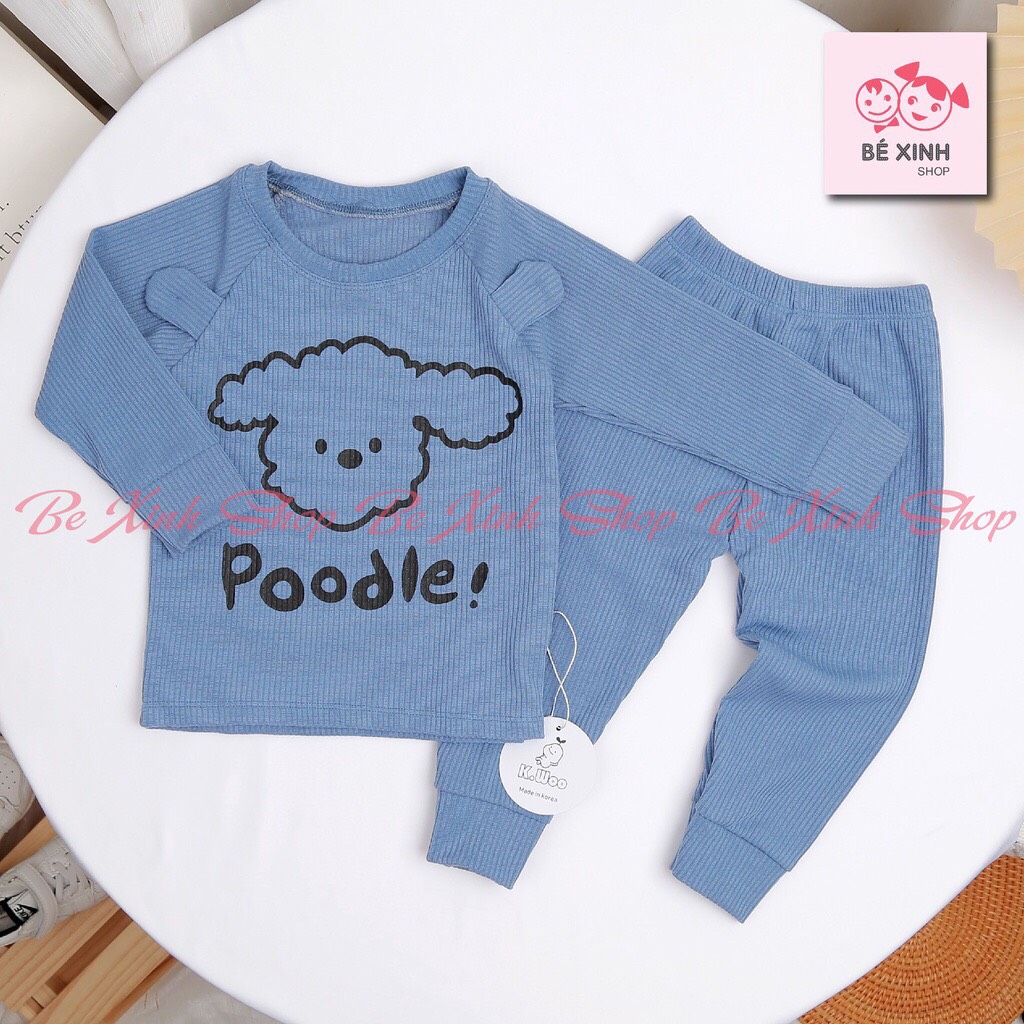 Bộ Dài Tay Cho Bé Trai Bé Gái Quần Áo Đồ Ngủ Dài Tay Bộ Len Tăm Cho Bé Trai Gái Cừu Poodle Quần Áo Cho Bé Bộ Thu Đông Cho Bé Bộ Quần Áo Ngủ Bộ Dài Tay Cho Bé Trai