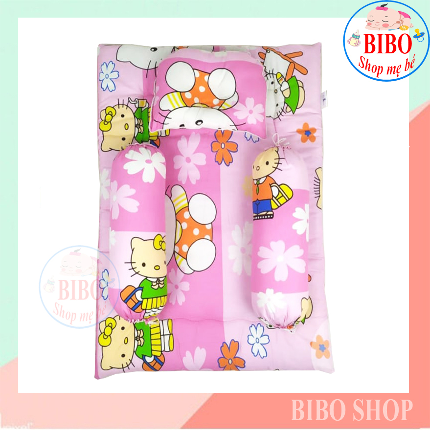 BỘ GỐI NỆM SƠ SINH CAO CẤP 100% COTTON CHO BÉ