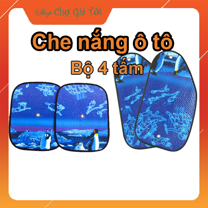 Bộ 4 tấm che chắn nắng cho cửa sổ ô tô (2 tròn + 2 lá)-Họa Tiết Ngẫu Nhiên