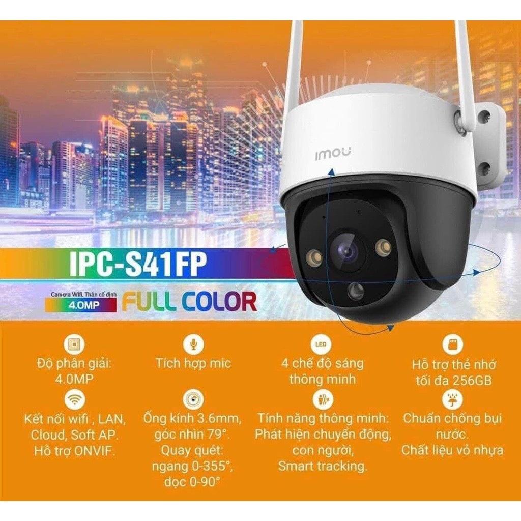 Camera Wifi Ngoài trời IMOU S21FP 2M và S41FP 4MP 2K Có Màu Đêm Xoay 360 độ - hàng chính hãng