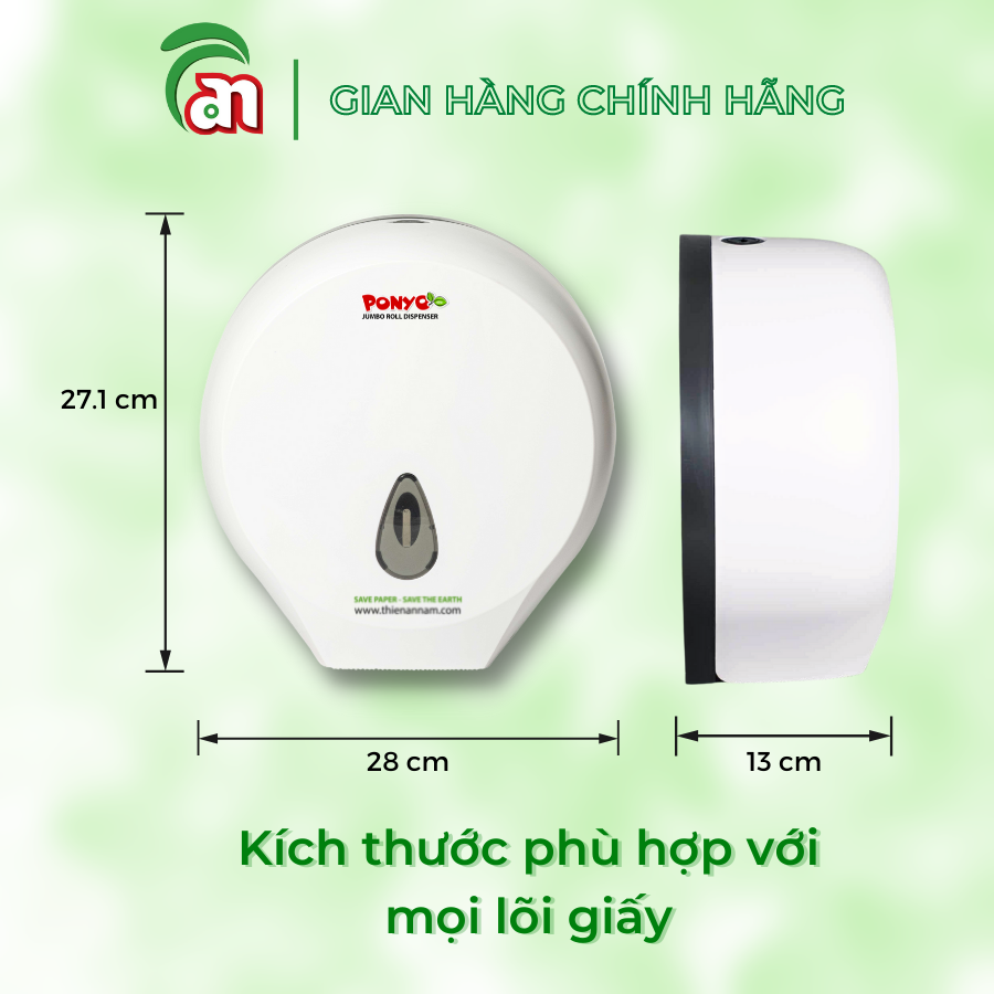 Hộp đựng giấy vệ sinh cuộn lớn, hộp đựng giấy vệ sinh nhà tắm hình giọt nước cao cấp PONYO - Thiên An Nam paper