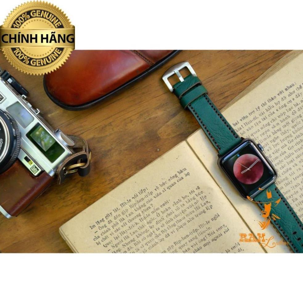 DÂY DÀNH CHO APPLE WATCH DA BÒ - RAM LACSIC 1984 XANH RÊU CỰC KỲ THANH LỊCH - HÀNG CHÍNH HÃNG