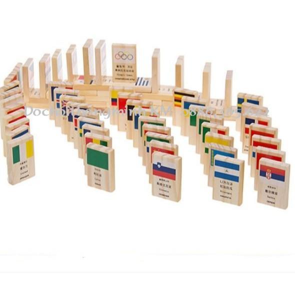 Bộ Domino 100 Cờ Bằng Gỗ 4 Thứ Tiếng - Loại Tốt