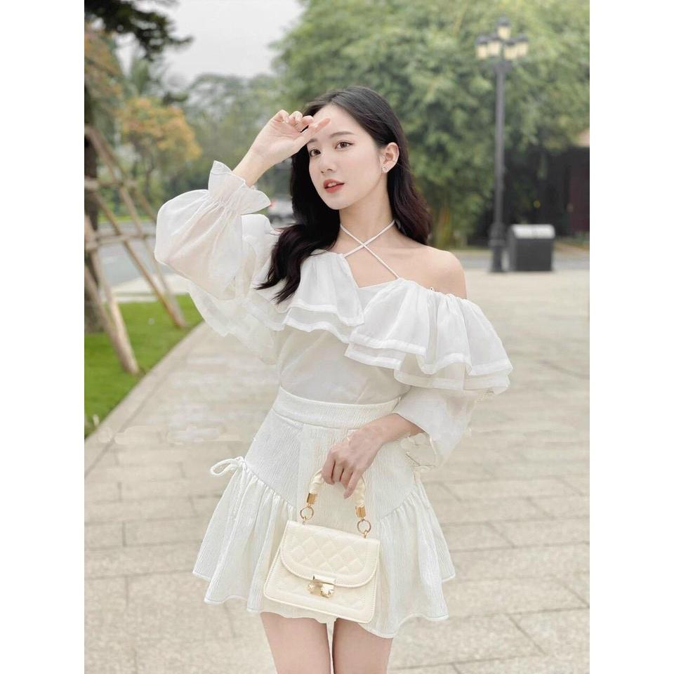 Set Váy Trắng Đỏ  YB10  Yan Fashion