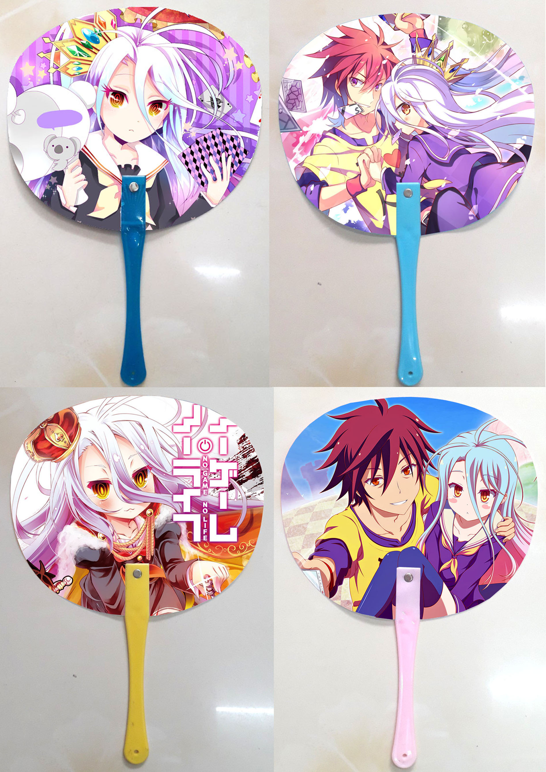 Qụat cầm tay in ảnh 2 mặt khác nhau No Game, No Life