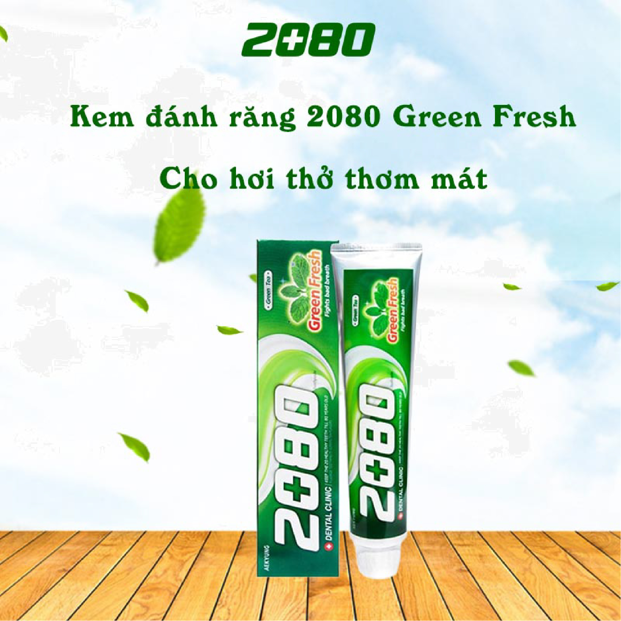 Kem đánh răng cao cấp giải nhiệt và phòng ngừa bệnh răng nướu 2080 GREEN FRESH 120g - Hàn Quốc Chính Hãng