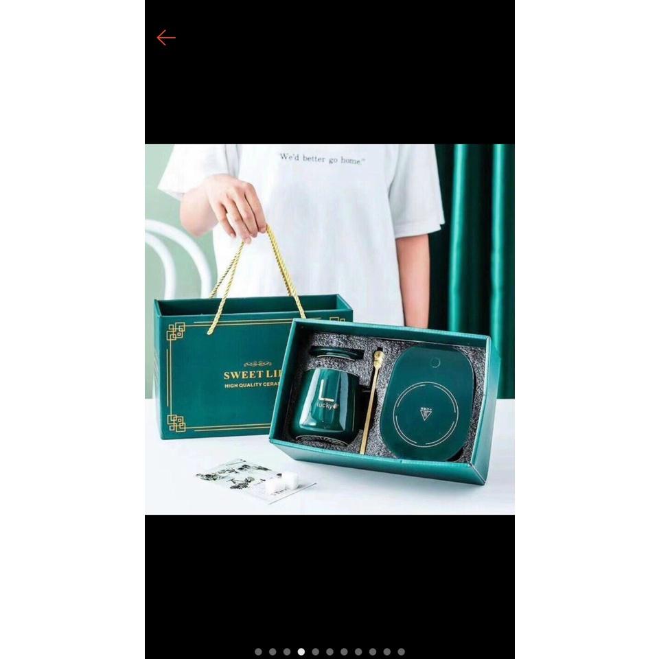 Cốc hầm, cốc chưng yến lucky ,đa năng ,kèm đế và thìa mạ vàng cao cấp
