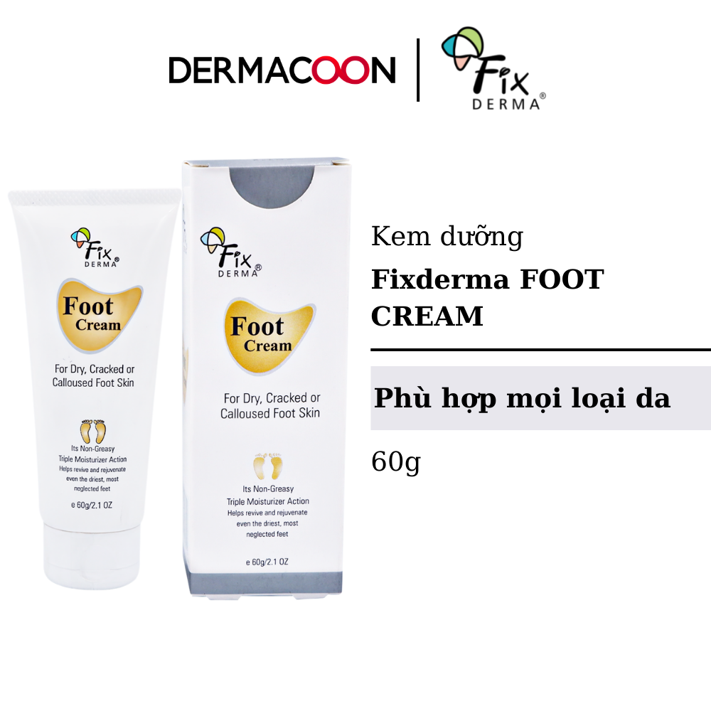 FIXDERMA KEM DƯỠNG HỖ TRỢ GIẢM NỨT GÓT CHÂN FOOT CREAM 60G