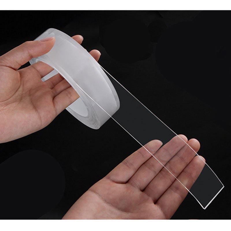 Băng Keo 2 Mặt Siêu Dính Ma Thuật Loại Dài 3m Băng Keo Dính Đa Năng Trong Suốt