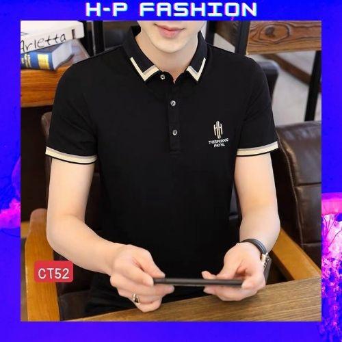 Áo Thun Nam Ngắn Tay Có Cổ     Áo Phông Nam Đẹp Vải Thun Co Giãn Thời Trang Hpfashion - ATNCT52