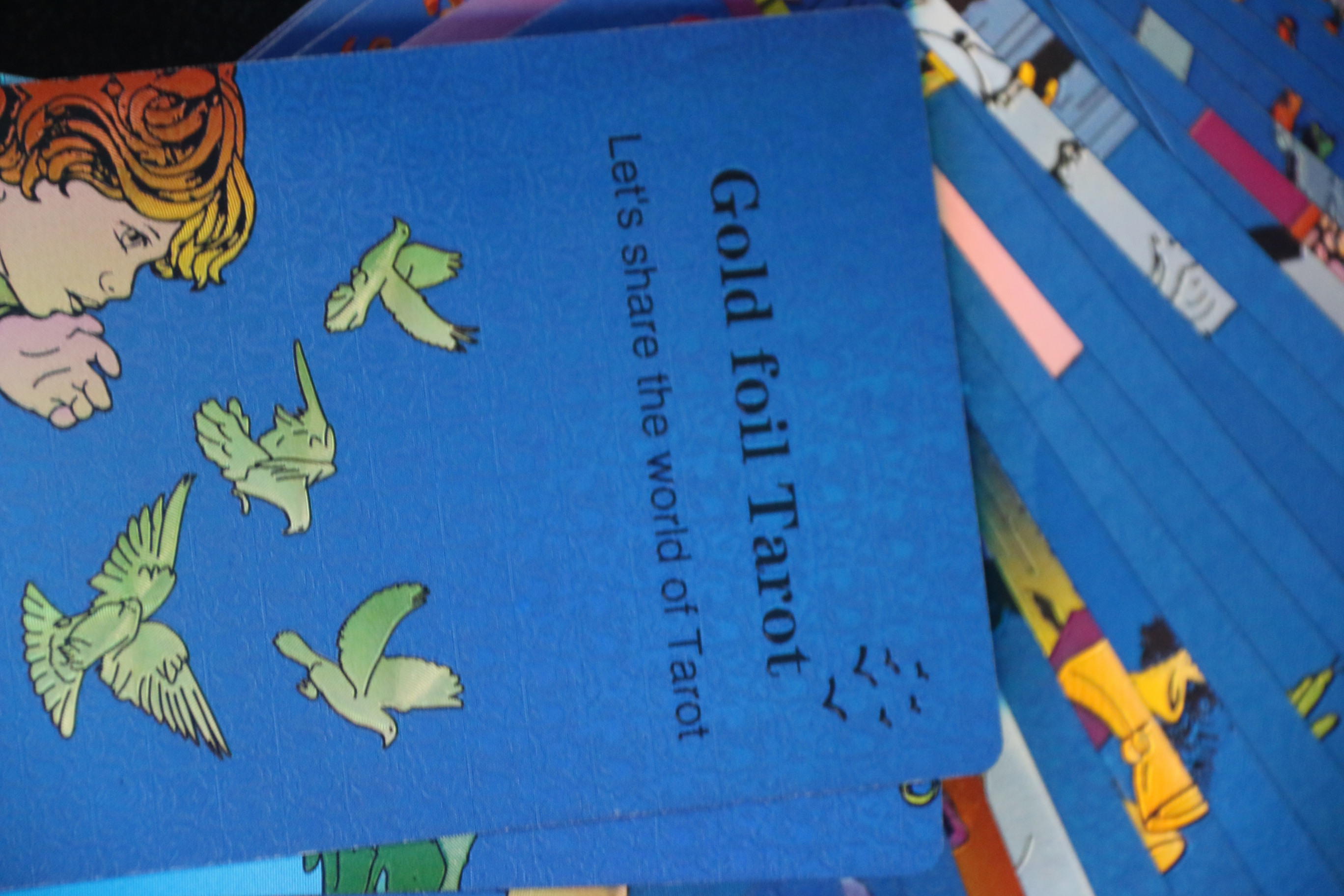 Bài tarot god foild xanh dương mạ kim
