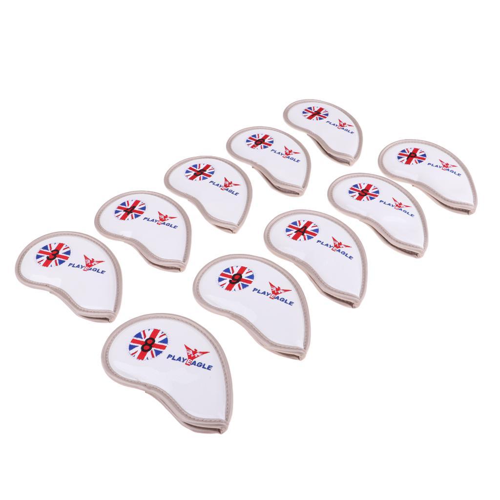 10pcs/pack Golf Club Head Covers Wedge Iron Protective Iron Covers