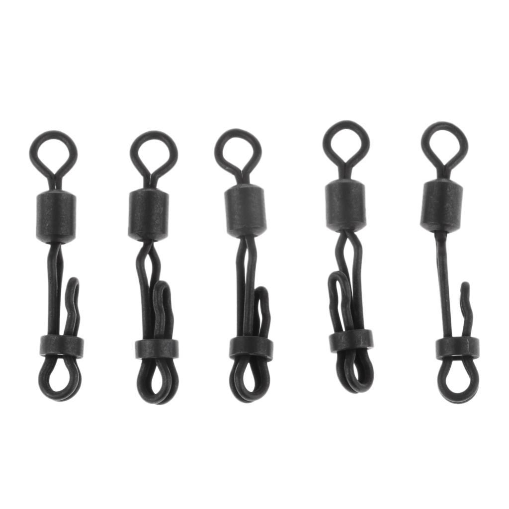 5pcs Fishing Swivels Clip Quick Change Rolling Swivels Hook Line Connectors