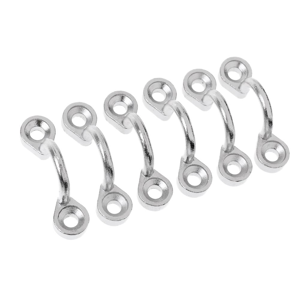 6 Pack Marine Grade Stainless Steel Boat Bimini Top Loop Wire Pad Eye Straps