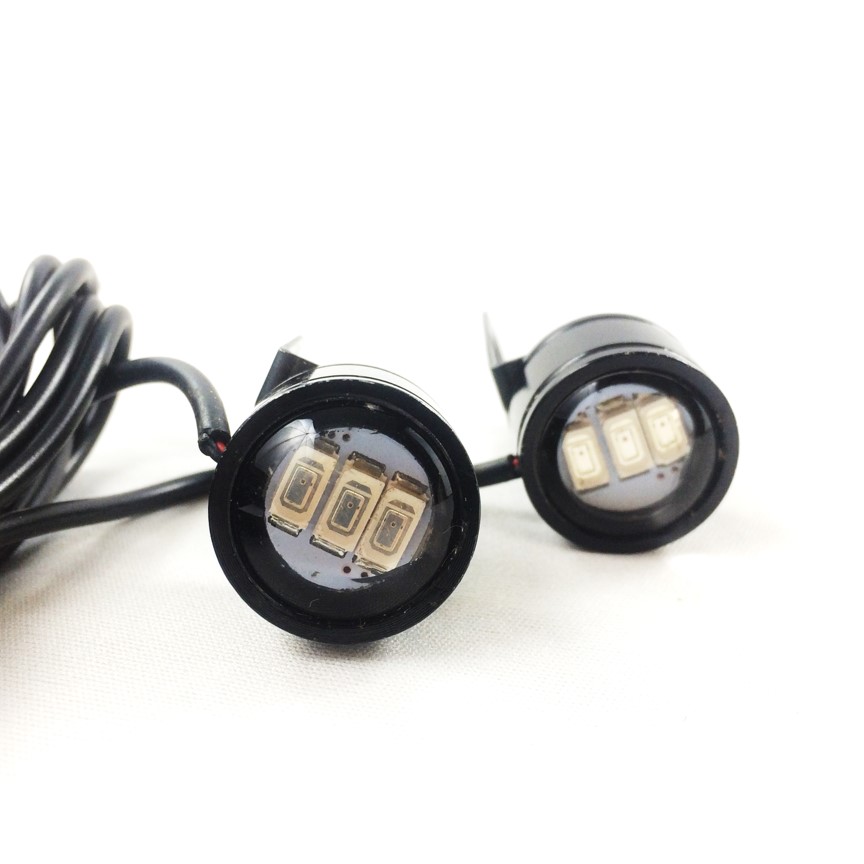 Bộ đèn led trợ sáng cầu lồi mini gắn chân gương xe máy