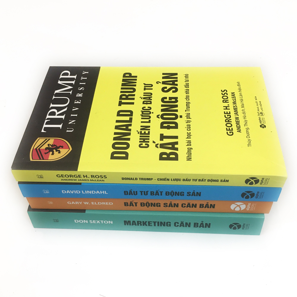Combo 4 cuốn sách kinh tế tâm đắc nhất: Donald Trump - Chiến Lược Đầu Tư Bất Động Sản + Đầu Tư Bất Động Sản + Marketing Căn Bản + Bất Động Sản Căn Bản - (Tái Bản Năm 2021) (Tặng kèm bookmark Happy Life)